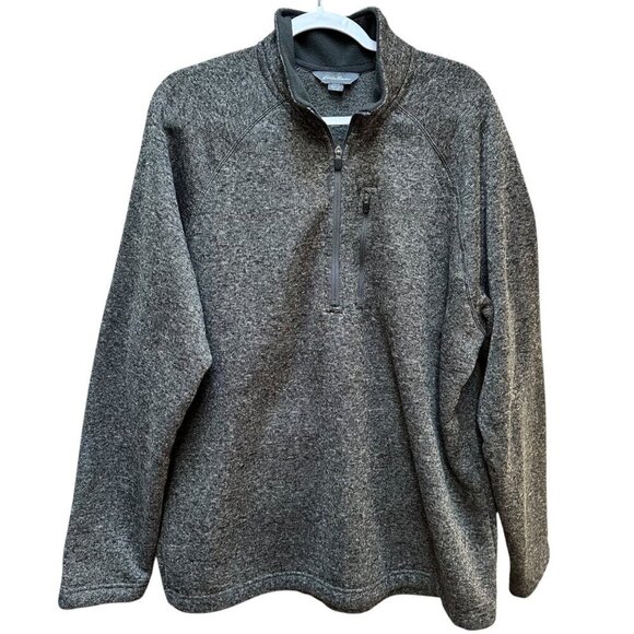 Eddie Bauer 1/4 Zip Gray Fleece Pullover‎ With Chest Pocket Gorpcore Mens XL - Picture 1 of 7